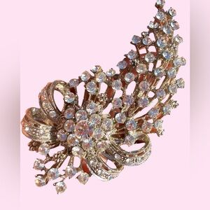 Elegant Vintage Silver Crystal Brooch